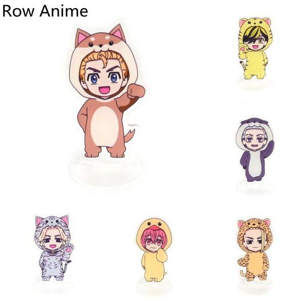 

keychains anime tokyo revengers figure pajamas series acrylic stands manjiro ken takemichi hinata atsushi model fans collection gift, Silver