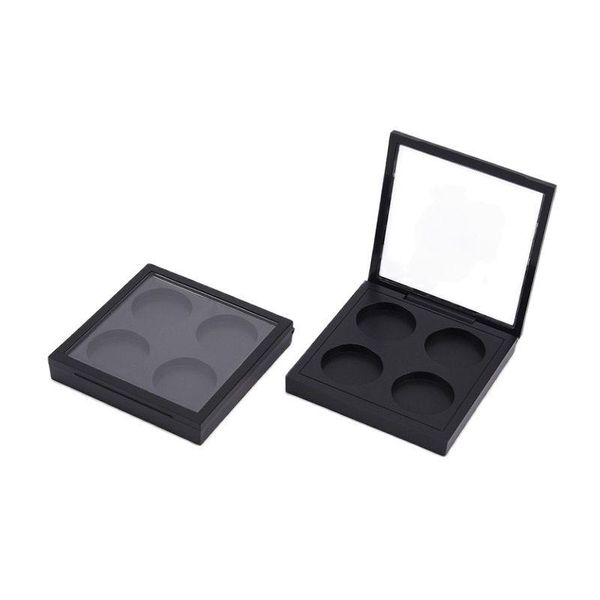 

storage bottles & jars 4 grids eyeshadow container black square magnet palette diy eye makeup box empty blusher powder compact 10pcs
