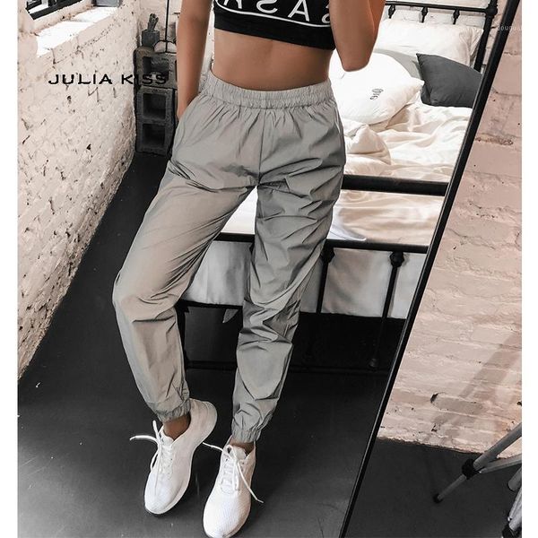 

women's pants & capris fashion women reflective fabric, Black;white