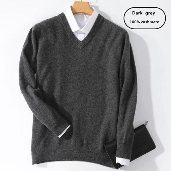 

men's sweaters 100% cashmere men 2021 winter warm clothes hombre robe pull homme hiver v-neck pullover knitted sweater, White;black