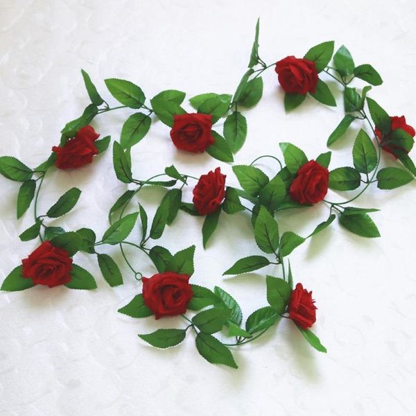 

decorative flowers & wreaths 245cm rose artificial christmas garland for wedding home room decoration spring autumn garden arch diy fake pla