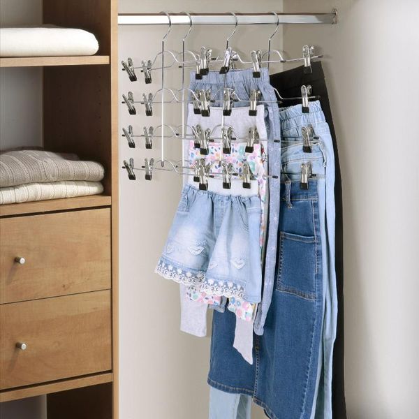 

hangers & racks multifunctional clothes pants storage trousers clip save space cloth rack wardrobe cabinet closet drying