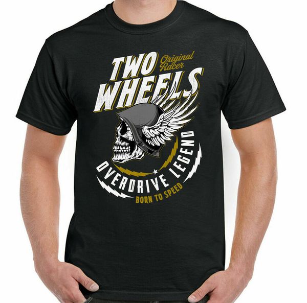 

biker men t-shirt indian motorcycle bike chopper skull two wheels, White;black