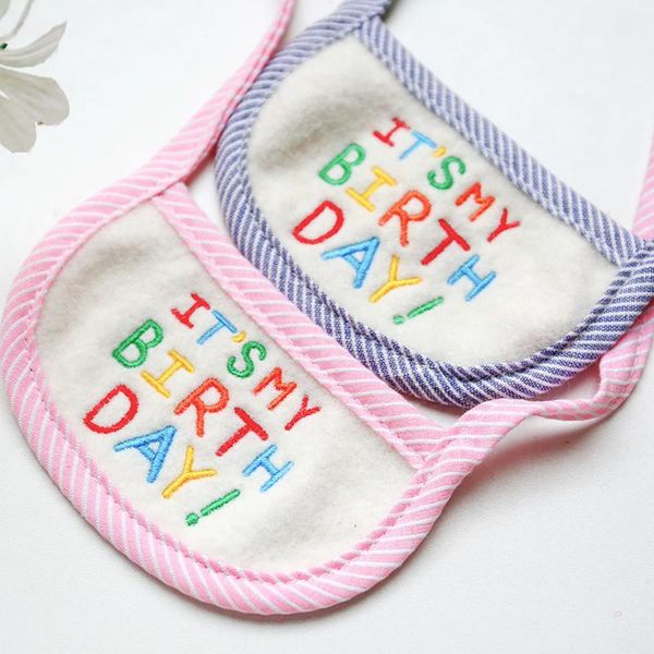 

dog collars & leashes cute pet birthday saliva bibs collar letter print scarf necklace supplies accessories cat product perros s m