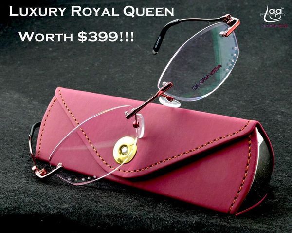 

sunglasses clara vida 2021 design royal luxury women female diamond queen style with case reading glasses +1 +1.5 +2 +2.5 +3 +3.5 +4, White;black