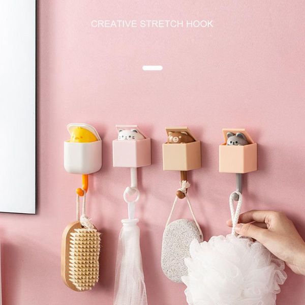 

hooks & rails 1pc household hook cartoon cat decorative key holder wall mounted coat umbrella hanger rack sundries organizer accessories