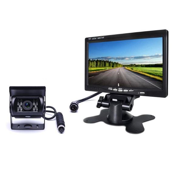 

car rear view cameras& parking sensors f0505 auto 7 inch tft lcd monitor with waterproof leds night vision reverse camera backup kit for bus