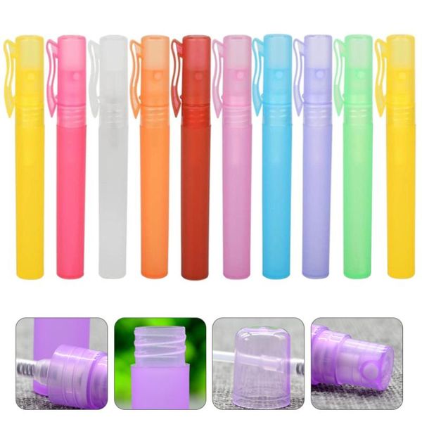 

10pcs mini empty perfume atomizer refillable spray bottle mixed color storage bottles & jars