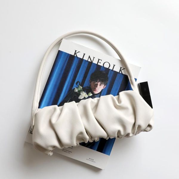 

design leather fold bag exquisite female retro underarm one shoulder cross body