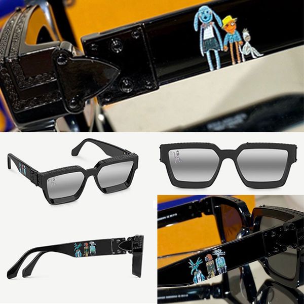 

21ss sunglasses latest fashion 96006 mens classic black temples with animal print female square glasses pure white uv400 protection, White;black