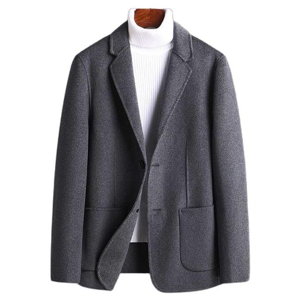 

men's suits & blazers autumn winter woolen suit men cashmere blazer jacket plus size office wedding clothing, White;black