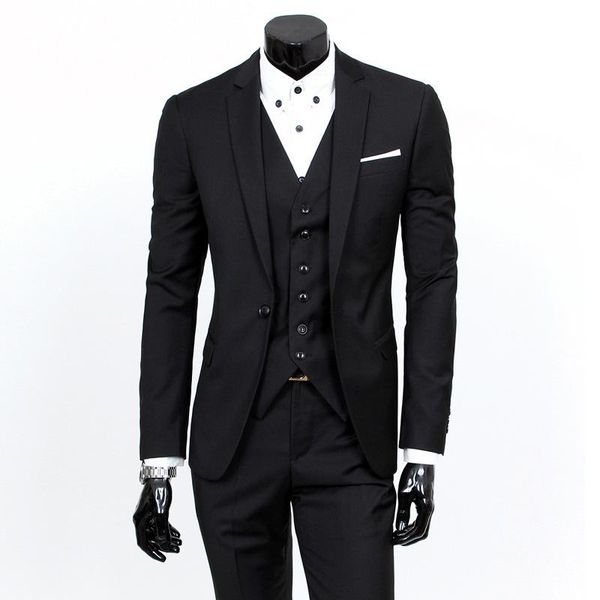 

men's suits & blazers men multi colors clothes casual wedding formal business three piece suit slim fit for, White;black