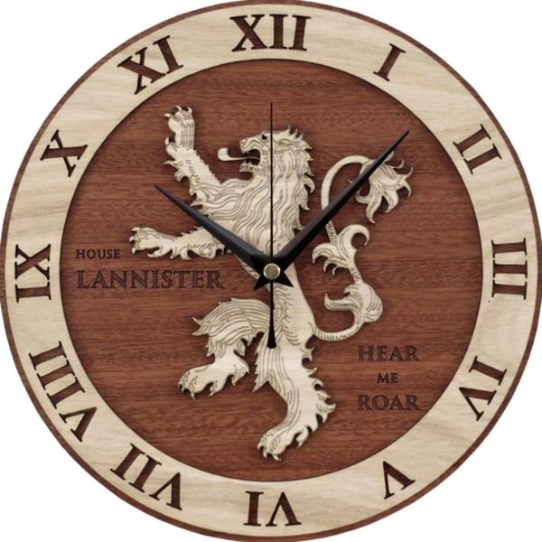 

wall clocks clock modern design lannister wood record quartz 3d decorative classic watch home decor