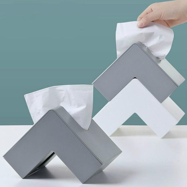 

toilet paper holders plastic tissue box creative home office corner double sided tray desktowel storage napkin holder mj0704