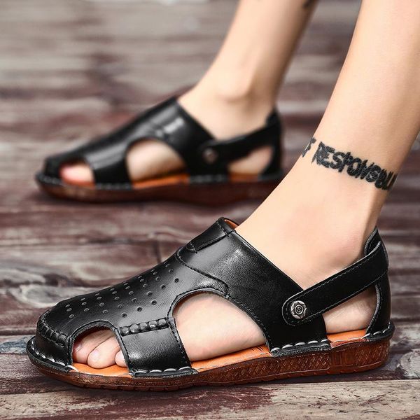 

sandals 2021 schoenen massage zapatillas mannen water footwear summer mens men verano sandalsslippers outdoor casual herren zapato, Black