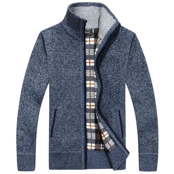 

2021 new autumn winter men's sweater coats solid color trutleneck warm casual wool zipper slim fit fce sweaters knitwear male, Black;white
