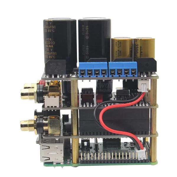 Raspberry Pi X20 HiFi Audio Kit ES9028Q2M DAC Board / X10-i2s Board / X10-PWR Fonte de alimentação X10-Hapamp Amplificador