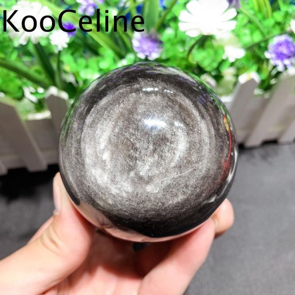 

decorative objects & figurines 5-13cm natural crystal quartz mineral stone silver obsidian sphere energy ball reiki healing decoration acces