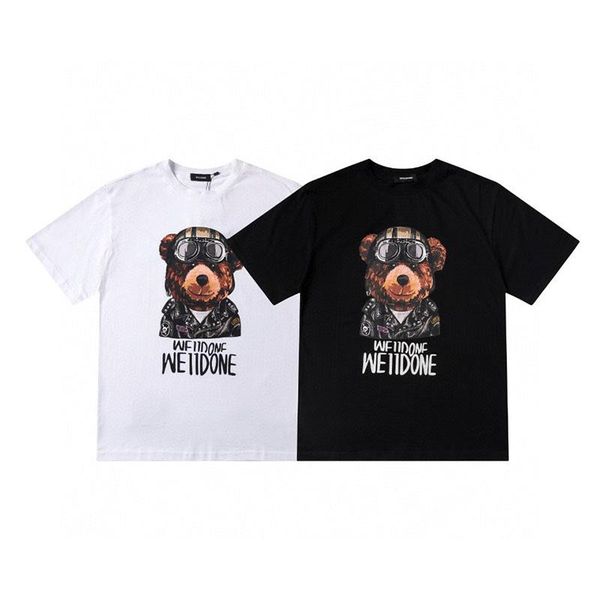 

men's t-shirts retro we11done short-sleeved men women couples harajuku cotton round neck simple oversized t-shirt, White;black