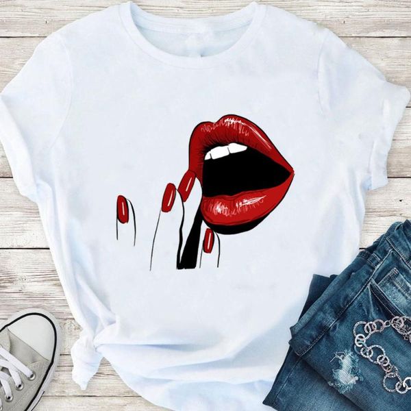 

women's t-shirt aesthetic women summer tshirt kpop female clothing anime art eyelash printed lady white korean fashion t-shirts
