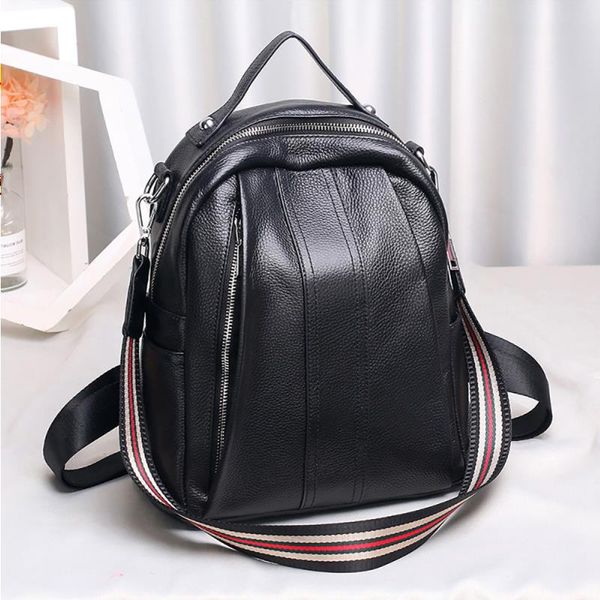 

bag layer backpack shoulder 2021 korean fashion cowhide casual women's first the leather student qguwv