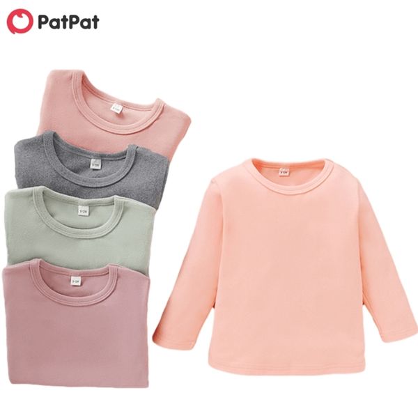 

spring and autumn toddler girl causal solid long-sleeve tee 210528, Blue