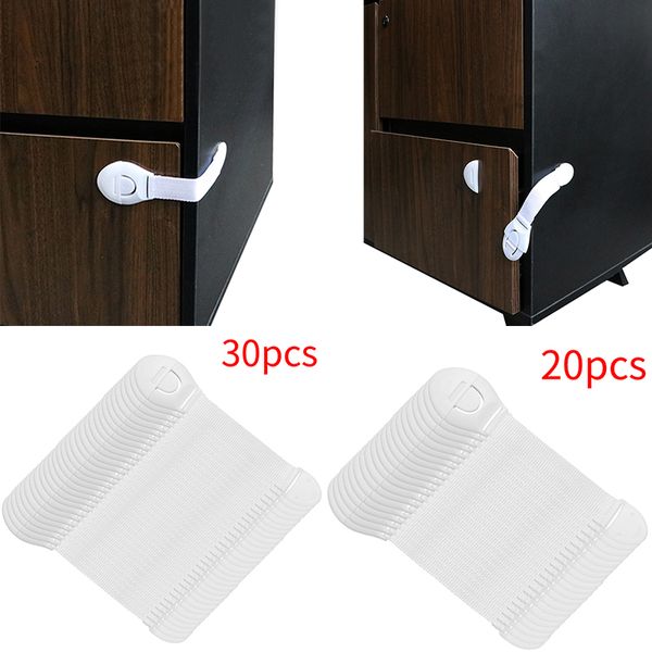 

Cabinet Locks Straps 20/30pcs Lot Drawer Door Cabinet Cupboard Toilet Safety Locks Baby Kids Safety Care Plastic