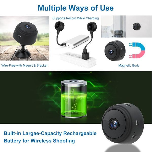 

mini cameras a9 wifi ip network monitor security cam 2.4ghz wireless hd 1080p home p2p camera 360 degrees camcorders