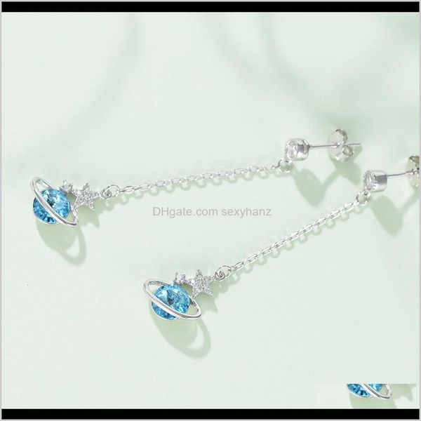 

dangle & chandelier jewelry drop delivery 2021 clear s925 sterling sier austrian crystal dream planet women fashion design temperament versa, Silver