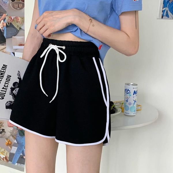 

women's shorts women leisure sports summer fashion korean high waistfrenulum loose wide leg pants jogging short pant plus size s-5xl, White;black