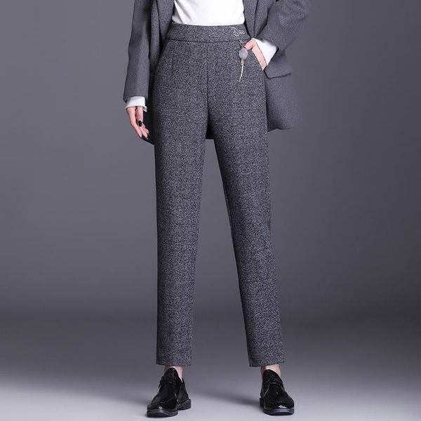 

women pants winter thicken keep warm high waist harem c9882 women's & capris, Black;white