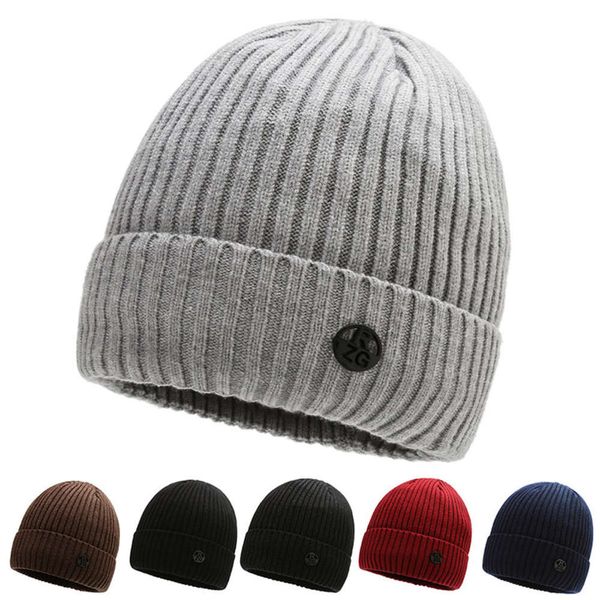 

hat autumn and knitted solid color men's women's warm cold proof fashion wool plush thickened, Blue;gray