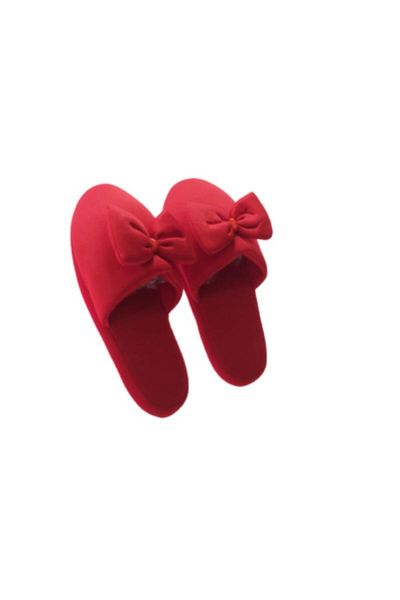 

slippers women's red bow home slipper, Black