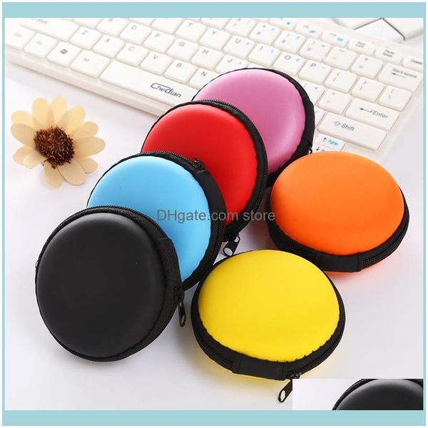 Organizer Bolsas, Lage Aessórios Mini Fone de Ouvido Saco Headset Headphone In-Aure Earbud Case Pequeno Redondo Hard EVA Zipper Armazenamento Transportando Bolsa Dr