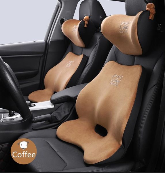 

seat cushions 3d flannel memory cotton car neck pillow soft lumbar for and office heightening pad care auto accessories