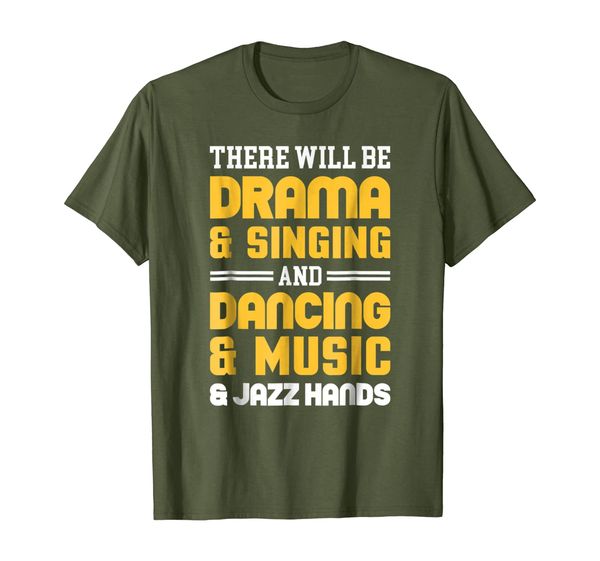 

drama singing dance music and jazz hands t shirt design, White;black