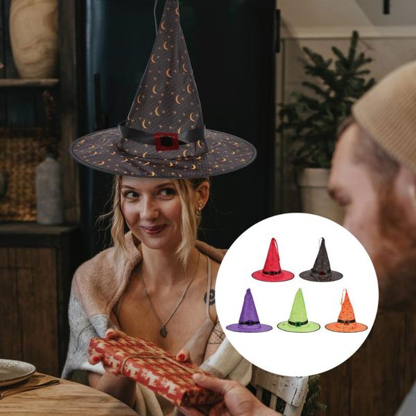 

party decoration 5pcs flashing witch hats with lights glowing caps decorative