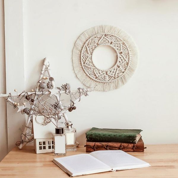 

tapestries bohemian woven round hand-woven lace tassel wall hanging tapestry decoration home