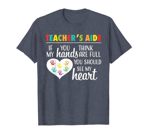 

teacher aide appreciation cute heart gift shirt for women, White;black