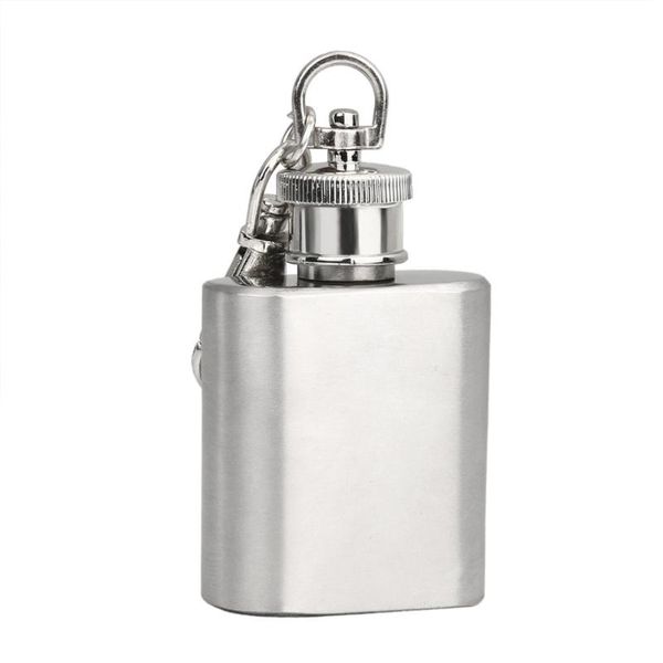 

hooks & rails pocket mini 1oz portable stainless steel hip flask with keychain alcohol whiskey liquor wine drinkware flagon pot #wt