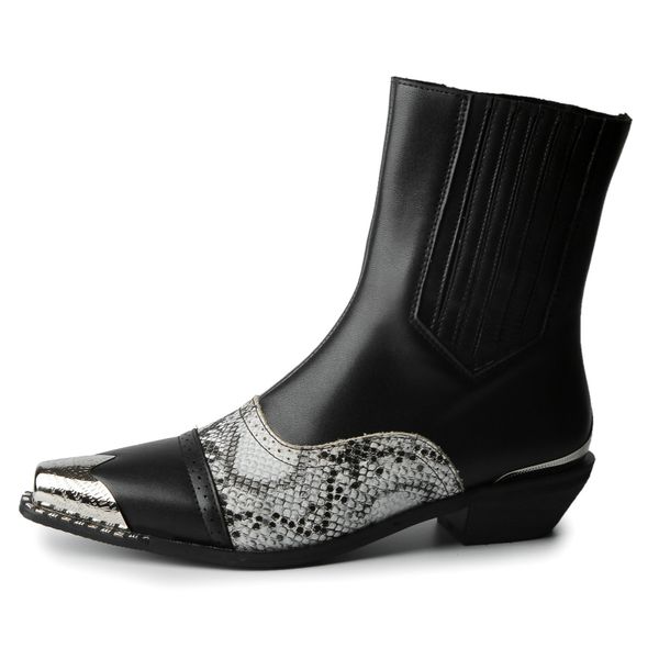 

fashion cowboy ankle boots women winter autumn western shoes footwear ankle boots women water-proof black white shoes large size 210428
