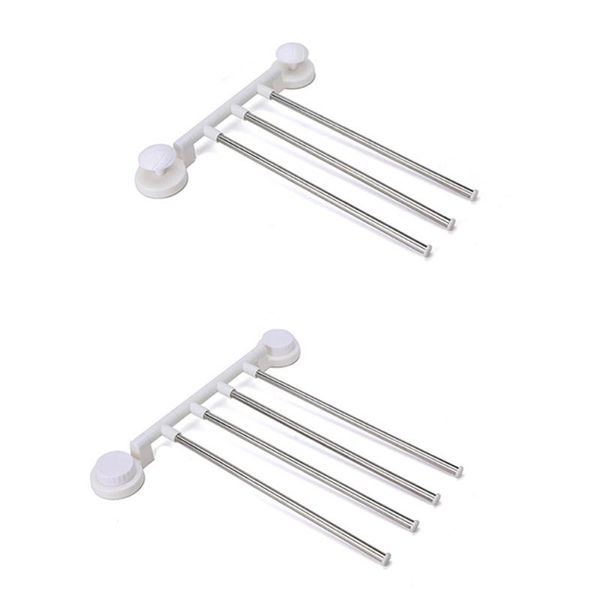 

shower curtains towel rack wall-mounted bathroom hanging holder three-rod four-rod 360 degree rotating shelf household modern