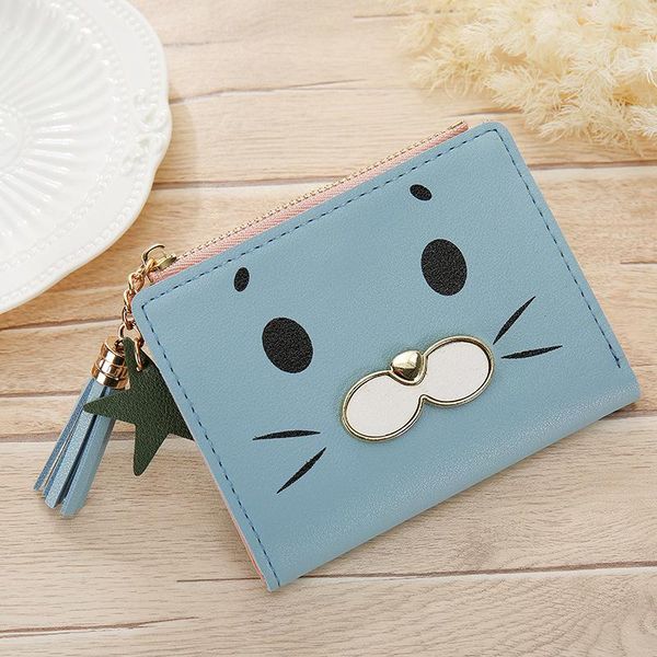 

wallets 2021 women's wallet zipper ladies short coin purse card holder, Red;black