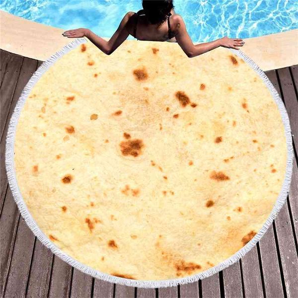 

2019 new mexican pancake beach towel tortilla microfiber round cloak