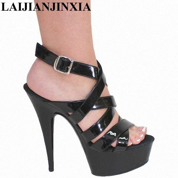 

woman 2021 summer high heels 15 cm black high-heeled sandals comfortable banquet dance shoes h-195