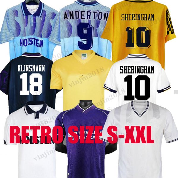 

klinsmann 08 09 retro soccer jersey vintage gascoigne anderton sheringham 1998 1991 1993 80 82 83 85 tottenham ginola ferdinand 92 93 94 95, Black;yellow