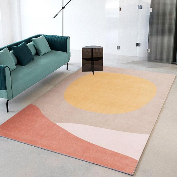 

carpets abstract line wool carpet in the living room light luxury lamb cashmere thick bedroom decor rug non-slip bedside mat