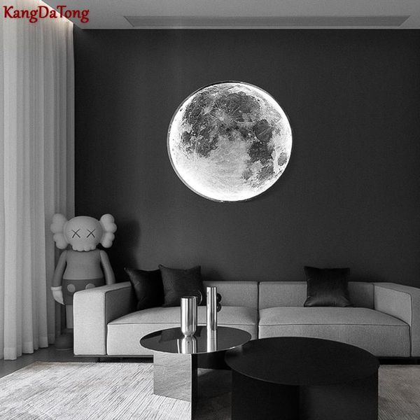 

wall lamps moon led lamp modern light luxury creative mural living room background decorative art bedroom bedside