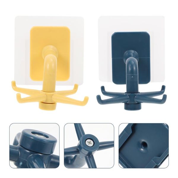 

hooks & rails 4pcs multifunctional wall-mounted rack punching hook rotating hanger