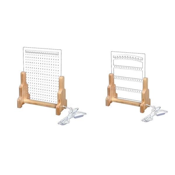 

jewelry pouches, bags clear storage box earring display stand necklace organizer holder showcase with led light, Pink;blue